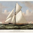 6131.Thistle.white sailboat in troubled waters.POSTER.Interior Home Office art