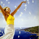 6058.Santa marguerita.ligure.woman celebrating.dandelions.POSTER.Home Office art