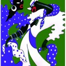 7533.Cuban could dancing in blue matching outfits.OSTER.art wall decor 7533.Cuban could dancing in blue matching outfits.OSTER.art wall decor