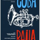 7549.Cuba Baila.sketch of trumpet over gray background.POSTER.art wall decor