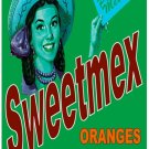 7535.Sweetmex.oranges.woman with hat and ponytail.OSTER.art wall decor