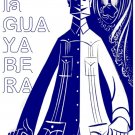 7530.Viva la guayabero.man in purple wearing guayabera.POSTER.art wall decor