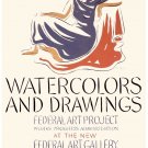7488.Water colors and drawings.federal art project.POSTER.art wall decor