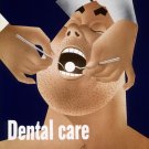 4057.Dental Care ad, dentist checking man's mouth.POSTER.Home School art decor 4057.Dental Care ad, dentist checking man's mouth.POSTER.Home School art decor