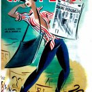 7810.Carteles.Woman calling out for daily newspaper.POSTER.art wall decor