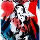 7760.Carteles.Cuban saint holding child.in front of flag.POSTER.art wall decor