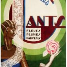 7417.Detelles Gants.woman in blue holds flower in hand.POSTER.art wall decor