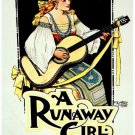 7559.A runaway girl.woman with bandana playing guitarPOSTER.art wall decor