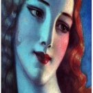 7517.Portrait of woman with red hair and white complexion.POSTER.art wall decor