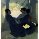 9505.Asian women dancing in the dark.full moon.POSTER.decor Home Office art 9505.Asian women dancing in the dark.full moon.POSTER.decor Home Office art