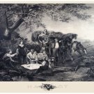 8945.Large family having lunch in the field.POSTER.decor Home Office art