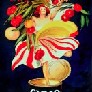 7859.Cirio.woman dancing with cheries.apricots.oranges.POSTER.art wall decor