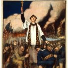 7621.Knights of columbus.soldier praying with priest.POSTER.art wall decor