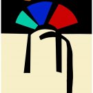 7190.Abstract painting.green.red.blue.brown colors.POSTER.art wall decor