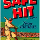7798.Safe hit.texas begetables.man hitting ball with bat.POSTER.art wall decor 7798.Safe hit.texas begetables.man hitting ball with bat.POSTER.art wall decor