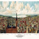 8851.Panoramic view of Milwaukee Wisconsin.POSTER.art wall decor graphic art