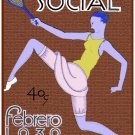2934.Social Cover Tennis Purple Lady POSTER.Room Home Office art decoration.