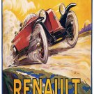 7767.Renault.red vintage car speeding on dirt road.POSTER.art wall decor 7767.Renault.red vintage car speeding on dirt road.POSTER.art wall decor