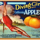 8843.Diving girl brand.california apples.POSTER.art wall decor graphic art