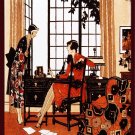 9455.Asian women conversing in office setting..POSTER.decor Home Office art