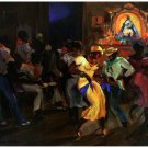 7640.People dancing at club.saint in background.POSTER.House art wall decor