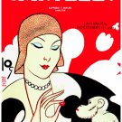 7783.Retro Woman in red cap feeding cherry to monkey.POSTER.art wall decor 7783.Retro Woman in red cap feeding cherry to monkey.POSTER.art wall decor