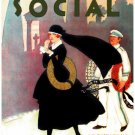 7831.Social.Old man in red outfit walking in snow.POSTER.art wall decor 7831.Social.Old man in red outfit walking in snow.POSTER.art wall decor