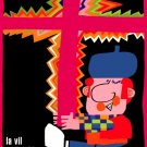 8728.La vil seduccion.spanish film.man with cross.POSTER.movie decor graphic art