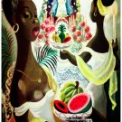 7701.Women at event holding fruit baskets with cuban saint.POSTER.art wall decor 7701.Women at event holding fruit baskets with cuban saint.POSTER.art wall decor