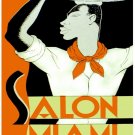 7528.Salon Miami.Man with basket of food on head.POSTER.art wall decor