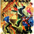 7816.Carteles.boy holds on to bus.bus attendant angry.POSTER.art wall decor