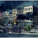 8967.Building on fire.fire engine on its way.POSTER.decor Home Office art