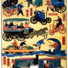 7625.Japanese people taking different transports.POSTER.art wall decor