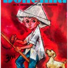 7685.Bohemia.Boy with newpaper hat riding broom with dog.POSTER.art wall decor