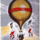 8018.H Lachambre.hot air balloon.french flags hanging.POSTER.art wall decor