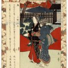 8062.Japanese women walking under an umbrella conversing.POSTER.art wall decor