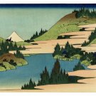 9028.Japanese drawing of mountain with lake.POSTER.decor Home Office art