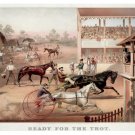 8977.Ready for the trot.horses get ready for race.POSTER.decor Home Office art