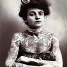 3401.Victorian B&W Sepia Tattoo Lady POSTER.Home Room Science School Art decor