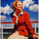 7925.Canadian pacific.tours and cruises.woman on deck.POSTER.art wall decor