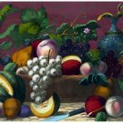 8006.Still life.various fruits collected in basket.POSTER.art wall decor 8006.Still life.various fruits collected in basket.POSTER.art wall decor