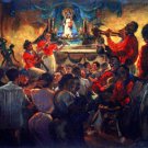 9929.People gathered at club to hear music.POSTER.home decor graphic art