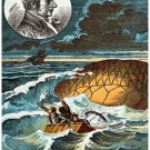 9606.Riders of hot air balloon in water.floating.POSTER.decor Home Office art