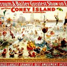 8854.Barnum & bailey circus.Coney island.POSTER.art wall decor graphic art