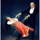 9590.Kellar.man levitating a woman in pink dress.POSTER.decor Home Office art