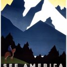 9595.See america.welcome to montana.mountains..POSTER.decor Home Office art