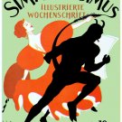 9889.Simplicissimus.shadow of devil running.POSTER.home decor graphic art