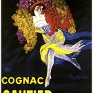 9649.Cognac gautier fréres.woman with colored grape.POSTER.decor Home Office art