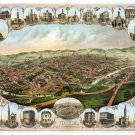 9036.Birds eye view of York Pennsylvania.POSTER.decor Home Office art