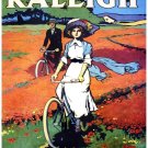 7979.Ride a raleigh.all steel bicycle.couple ride bikes.POSTER.art wall decor